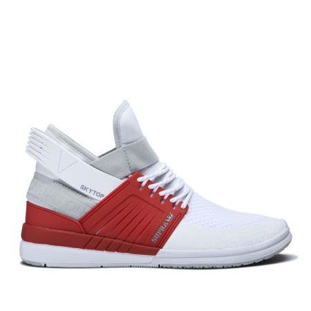 Supra Skytop V Hvite/Rød Høye Sneakers Dame [NO-1-M367]